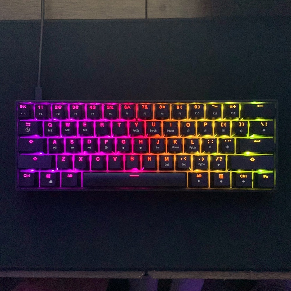 GK61 gaming keyboard/lightup logitech G203 gaming mouse (RGBW)/L mousepad